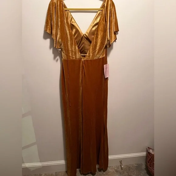 BHLDN Jenny Yoo Ellis Stretch Velvet Gown Size 12 NWT - Picture 9 of 16